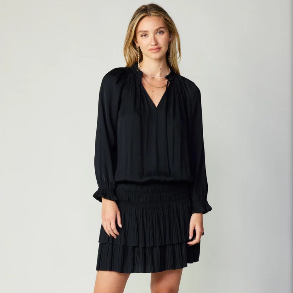 Current Air Laurel Pleated Mini Dress Navy with Stars